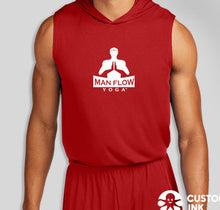 Load image into Gallery viewer, Man Flow Yoga Sleeveless Hooded Performance Shirt