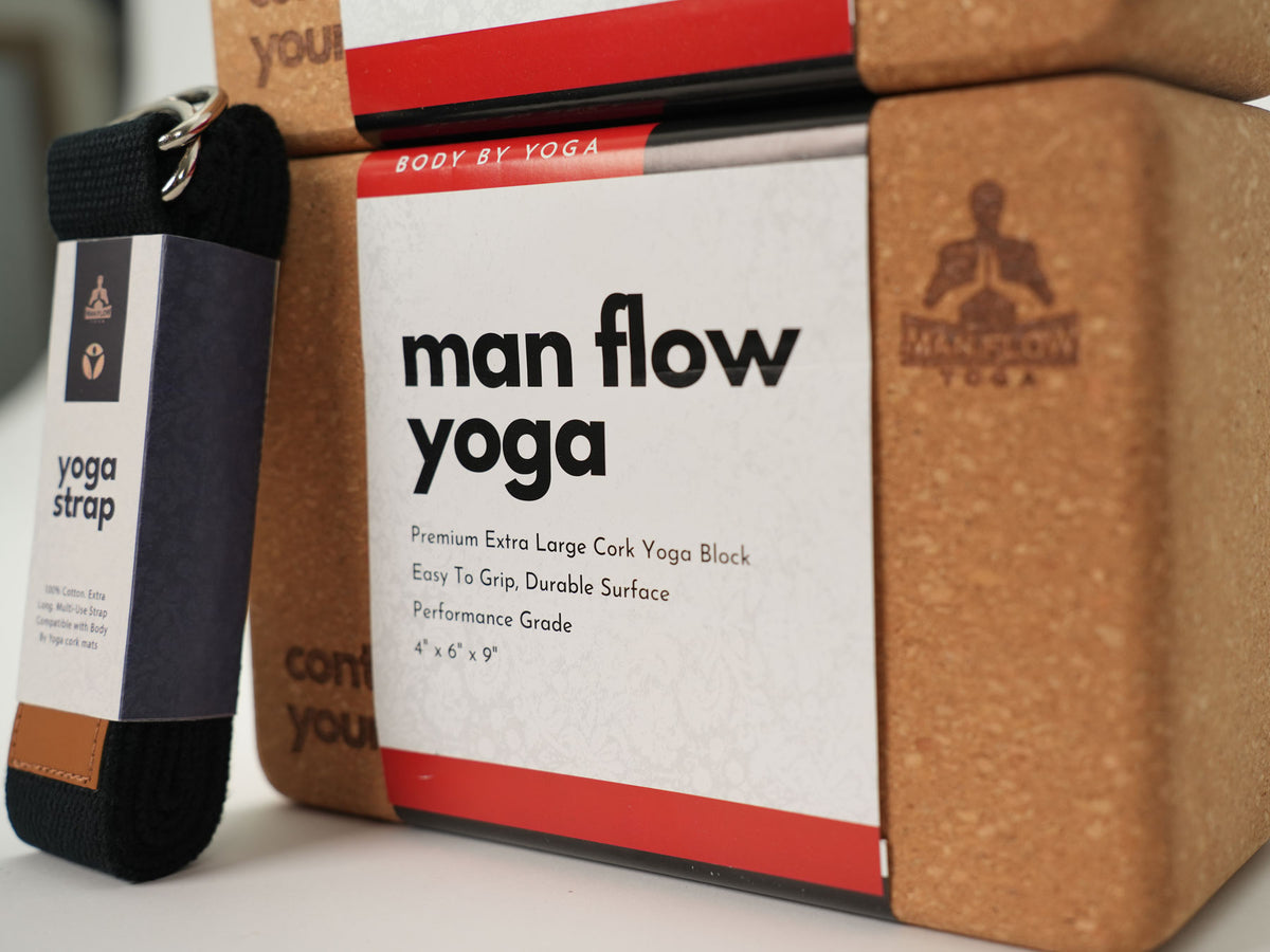 Man Flow Yoga™ Extra Tall Cork Yoga Block