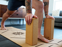 Load image into Gallery viewer, Man Flow Yoga™ Cork Yoga  Bundle with Extra Tall Blocks
